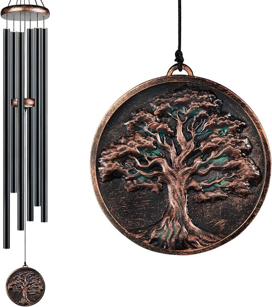 60 Inch Large Wind Chimes for Outside, Deep Tone Tree of Life Decor | Deep relaxing tones, 60-inch size, weather-resistant aluminum, Tree of Life design, gift boxed and ready to hang