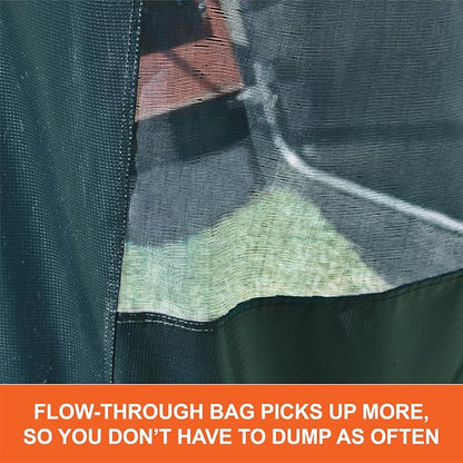Agri-Fab 44 In Tow-Behind Lawn Sweeper with 28 Cu Ft Flow-Through Hopper Bag, Adjustable Brush Height, and Dump From Seat Handle