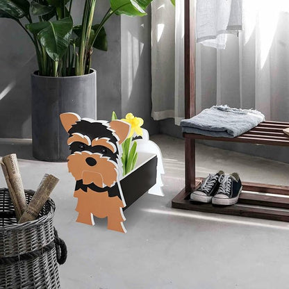 Yorkshire Dog Planter, Cute Animal Shape Flower Planters, Plant Pots for Indoor/Outdoor Garden Decor, Unique Gifts/Souvenirs for Pet Lovers