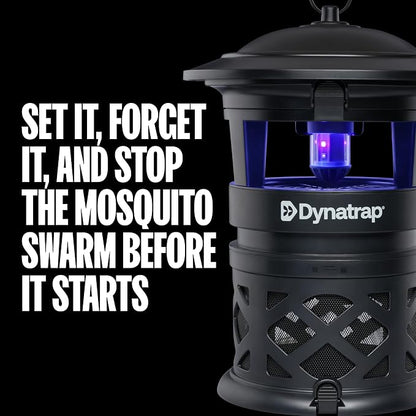 Dynatrap DT1130SR 1/2 Acre Mosquito & Flying Insect Outdoor Trap and Killer – Kills Mosquitoes, Flies, Wasps, Gnats, & Other Flying Insects - Bug Zapper Alternative – Black
