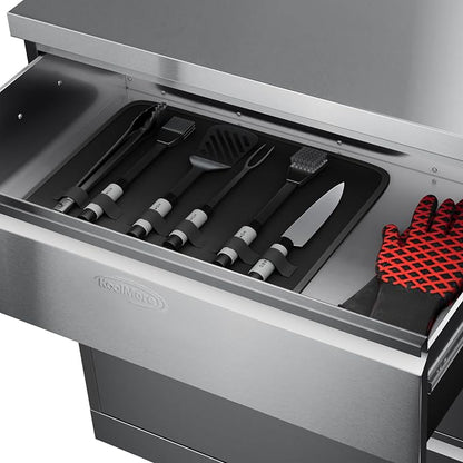 KoolMore 32 in. Stainless-Steel Outdoor Kitchen Cabinet with Three Drawers (KM-OKS-CAB3)