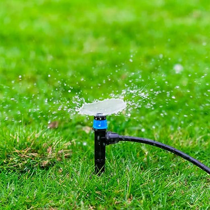 Adjustable Drip Irrigation Emitters for 1/4" Tubing, 25pcs | Adjustable 360 Degree Water Flow, Lock Barbed, Drip Spray Emitters Parts, Garden Watering System