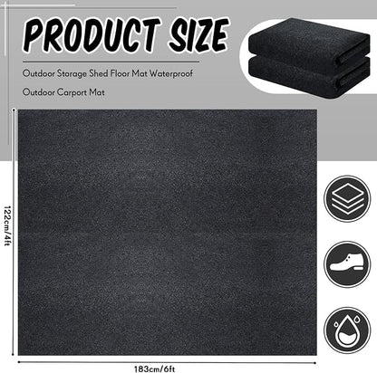 Haull 2 Pcs 6 x 4 ft Outdoor Storage Shed Floor Mat Waterproof Carport Storage shed mat Non Slip Patio Furniture Mat for Protect