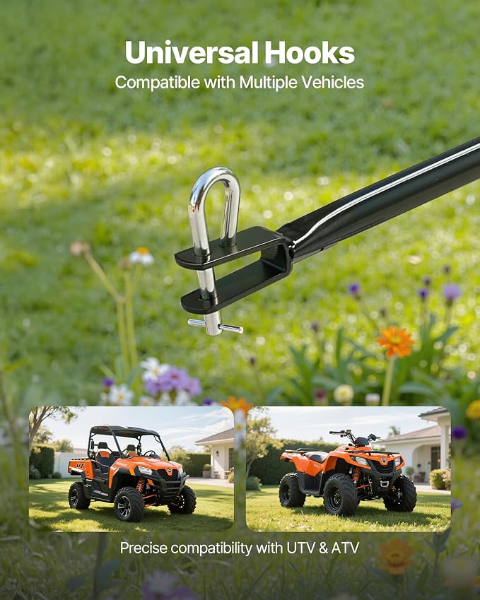 VEVOR Tow Behind Broadcast Spreader, 130LBS Capacity, Tow/Push Garden Spreader with 13 in Tires, 30 Adjustable Setting & 9.8 ft Spreading Width, Lawn Spreaders for Seed, Fertilizer, Salt, Ice Melt