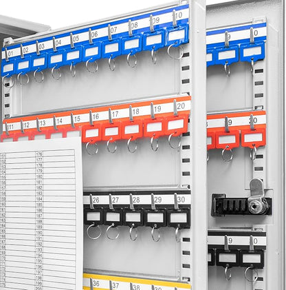 Barska Labeled Key Shelves with 301-400 Numbered Hooks for Key Cabinets