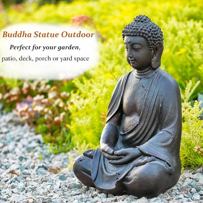 14" Buddha Statue Outdoor, Buddha Statues Home Indoor, Zen Decor Buda Garden