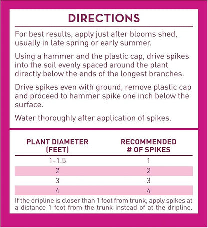 Jobe’s Garden Fertilizer Spikes, Organic Fertilizer for Azaleas, Camellias, Rhododendrons, and Other Acid Loving Plants, 10 Spikes (Pack of 12)