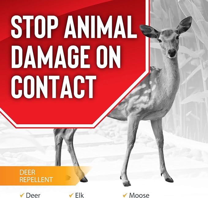 Deer Stopper, Liquid Animal Stopper Repellent, All Natural, Effective All Year Round, Safe for People and Pets, No Harsh Chemicals, Ready to Use, Deer & Moose Repellent - 32 oz. Trigger