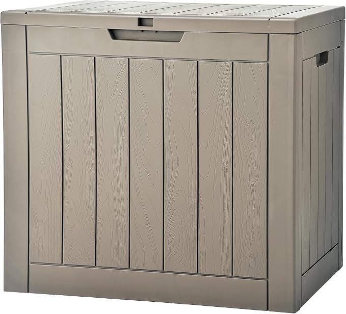 YITAHOME 30 Gallon Deck Box Outdoor Storage Box | Waterproof Resin Package Delivery and Storage Box with Lockable Lid for Patio Furniture Cushions, Pool Accessories, Garden