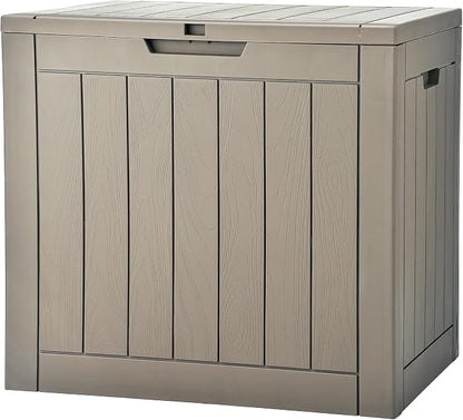 YITAHOME 30 Gallon Deck Box Outdoor Storage Box | Waterproof Resin Package Delivery and Storage Box with Lockable Lid for Patio Furniture Cushions, Pool Accessories, Garden
