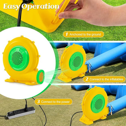 HONEY JOY Air Blower, 680W 0.9HP Bounce House Blower, Commercial Electric Pump Fan for Inflatable Water Slides & Bouncy Castle, 2340pa Air Blower for Inflatables (680Watt 0.9HP)