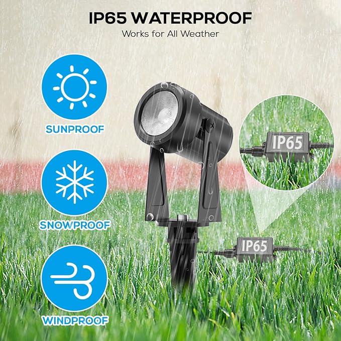 SUNTHIN Outdoor Landscape Lighting with Dusk to Dawn Sensor Controller, 6 Pack