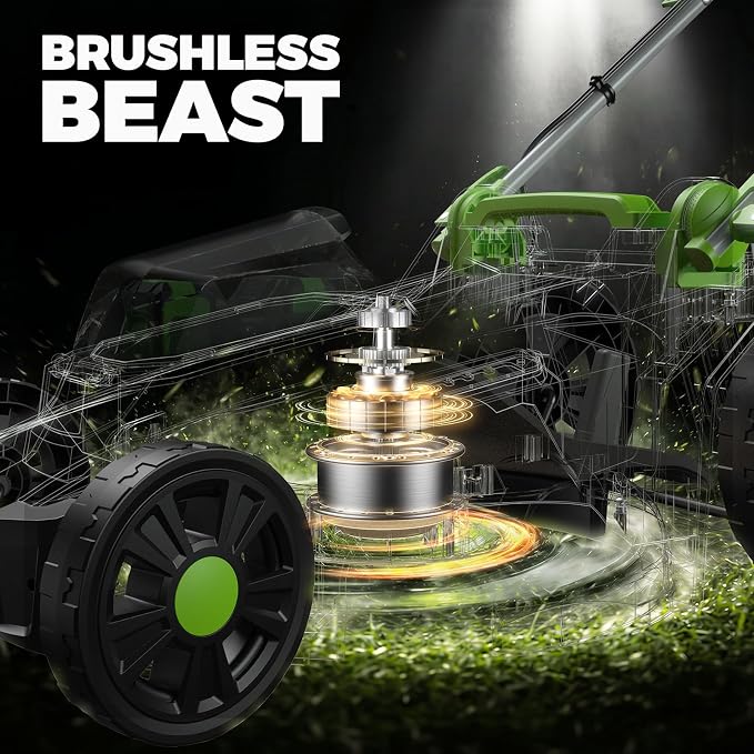 17" Cordless Lawn Mower, 40V Electric Lawnmower for Garden/Patio/Yard/Lawn | 2 x 20V 4.0Ah Battery, 17 inch Cutting Width, 6 Adjustable Height, 50L Grass Bag, Bagging Mode&Mulching Mode