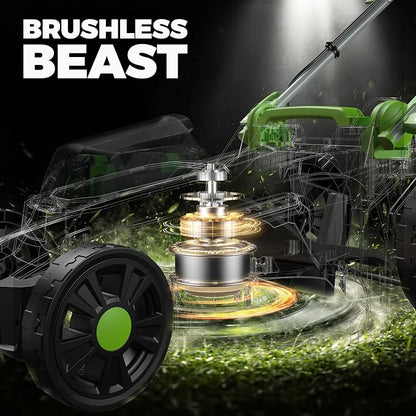 17" Cordless Lawn Mower, 40V Electric Lawnmower for Garden/Patio/Yard/Lawn | 2 x 20V 4.0Ah Battery, 17 inch Cutting Width, 6 Adjustable Height, 50L Grass Bag, Bagging Mode&Mulching Mode