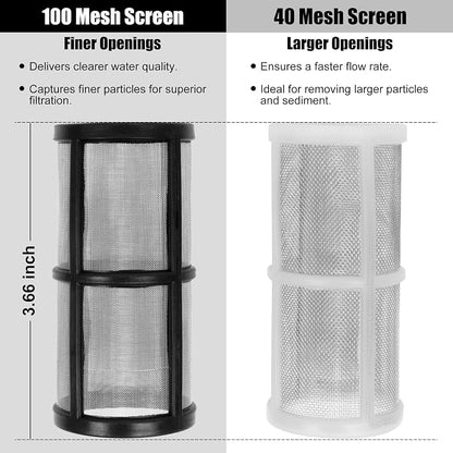 BEETRO Garden Hose Filter for Pressure Washer Inlet Water, Inline Filter for Sediment, with 100 Mesh and 40 Mesh Screen, 2 Sets