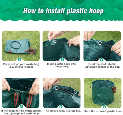 HUZSV Weed Puller Tool Gardening Hand Weeding Tool with Long Handle 4 Steel Claws and Collapsible Trash Can for Lawn and Garden,Easily Remove Weeds Without Bending, Pulling,or Kneeling