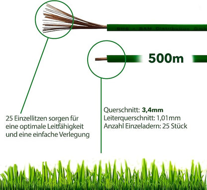 RASENFREUND 500 m Boundary Cable for Robotic Lawnmower, Lawn Mower, Lawn Robot Accessory Set, Boundary Wire for Search Cable, Compatible with Gardena/Bosch/Husqvarna/Worx/Honda, Diameter 2.7 mm