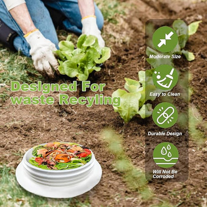 In-Ground Worm Farm Compost Bin with Holes and lid, mini Garden vermicomposting bin for composting Kitchen Food Waste, Suitable for Gardening and Vegetable Patches