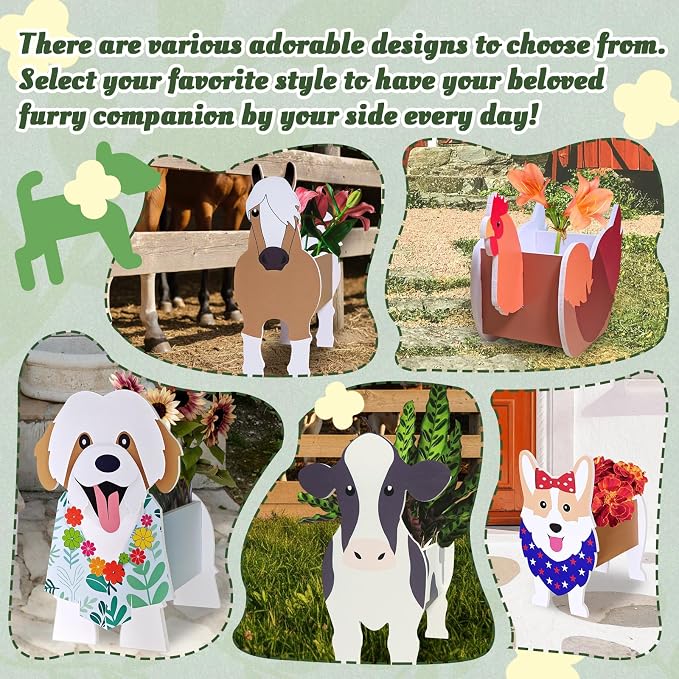 Hen Planter, Cute Animal Shape Flower Planters, Plant Pots for Indoor/Outdoor Garden Decor, Unique Gifts/Souvenirs for Pet Lovers (Hen 2D)