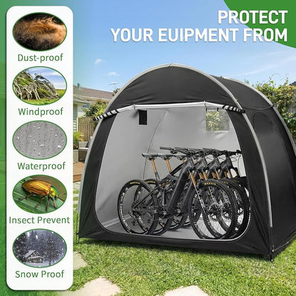 Outvita Bike Tent, Outdoor Portable Bicycle Storage Sheds with 210D Oxford Fabric PU4000 Waterproof Cover for 2-3 Bikes, Storage Cover Shelter for Motorcycle,Garden Tools,Toys,Lawn Mower