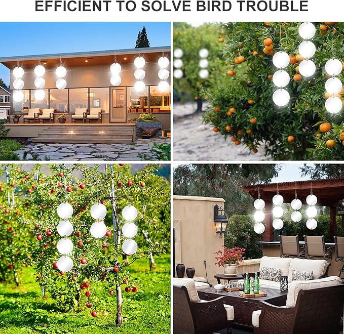 XPCARE 30 Pcs Bird Scare Discs Set, Reflective Double-Sided Bird Reflectors Upgraded Discs Set Reflective to Scare Bird Like Woodpeckers Pigeons Ducks