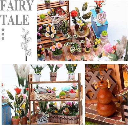 INSGEN DIY Handmade Miniature Furniture, Wooden Diorama Book Nook House Kits Build Crafts for Adults, Miniature Street Tiny Library House Making Kit 1:24 Scale | Craft Building Kit for Adults: Miniature Dollhouse with Lights, Bookshelf Decor, Tiny Stre...