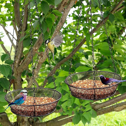 Bird Feeder, Hanging Bird Feeders for Outdoors Metal Mesh Birdfeeder Tray | 2 Pack Original Bird Feeder Tray, Bird Feeder for Outside Hanging Metal Mesh Platform