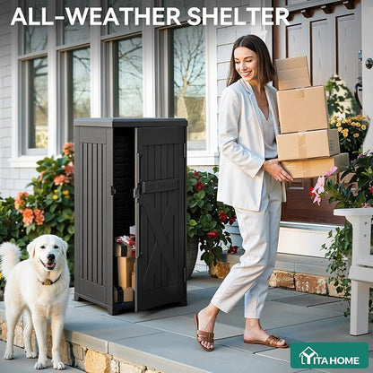YITAHOME 60-Gallon Secure Package Delivery and Storage Box | Double-Wall Resin, Weatherproof, for Outdoor Use, Curbside or Porch, 8.5 Cubic Feet, Gray