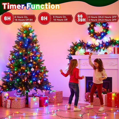 100FT 300 LED Color Changing Christmas Lights, Warm White & Multicolor Christmas Tree Lights with Remote, Waterproof String Light for Outside Indoor Home Patio Yard Party Garden Holiday Decorations