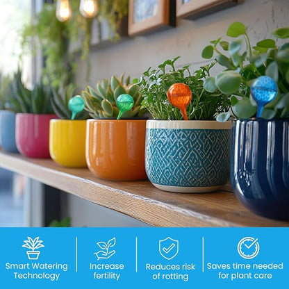 Little Green Leaf Automatic Plant Watering Globes Self Watering Planter Inserts 1 Pack | Hands Free Multicolor Glass Bulb | Planter Spikes to Support Indoor & Outdoor Plant Health (100ml)