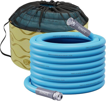 RVMATE RV Water Hose 100FT, 5/8” Inner Diameter Drinking Water Hose Lead-free, No Leaking Garden Hose For RV/Trailer/Camping, RV Accessories