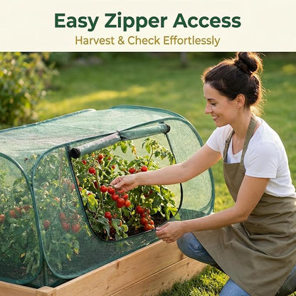 1Pack Raised Garden Bed Covers, Pop Up Mesh Plant & Vegetable Cover,30% Sunblock Plant Shade Tent, Outdoor Planter Protection, Sun & Insect Guard