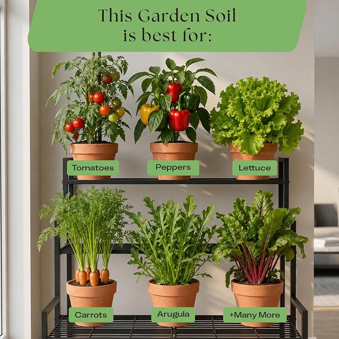 Rosy Garden Mix Biochar Potting Soil for Outdoor Plants, 8 Quart | Organic Garden Soil with Worm Castings for Vegetables, Herbs, and Flowers, Peat-free Outdoor Potting Mix, Made in USA