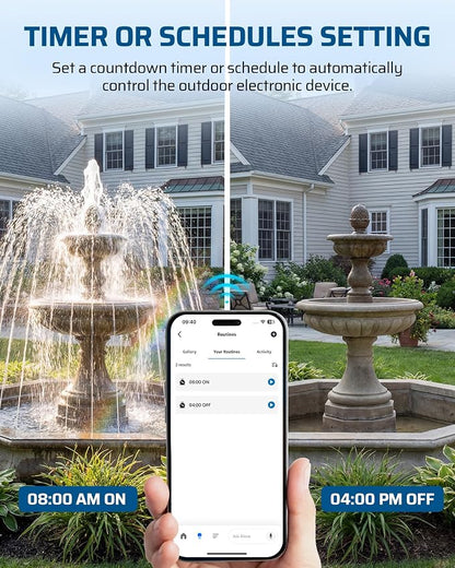 DEWENWILS Matter Pool Pump Timer, Heavy Duty Timer Box - 120V 2HP 40A | Matter Hub Required, Metal Enclosure, Works with Apple HomeKit, Amazon Alexa, Google Home, SmartThings, ETL Listed