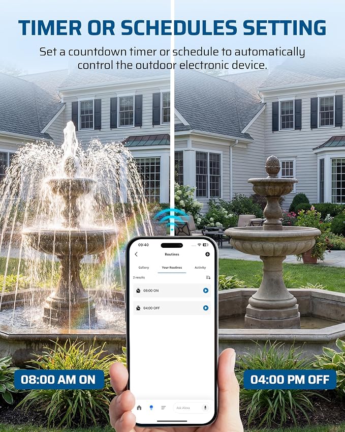 DEWENWILS Matter Pool Pump Timer, Heavy Duty Timer Box - 240V 3HP 40A | Matter Hub Required, Metal Enclosure, Works with Apple HomeKit, Amazon Alexa, Google Home, SmartThings, ETL Listed