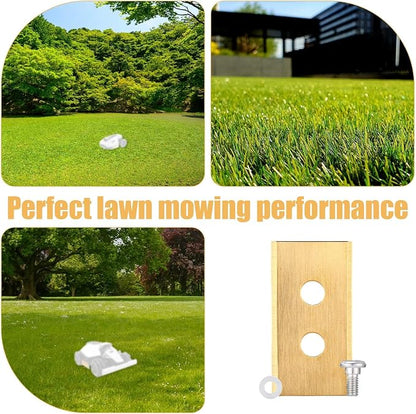 40pcs Gold-Tone Replacement Blades, Stainless Steel Replacement Robotic Lawnmower Blades with Washers and Screws for Mammotion 2 AWD Luba & Yuka All Series Robot Lawn Mowers (Style 1)