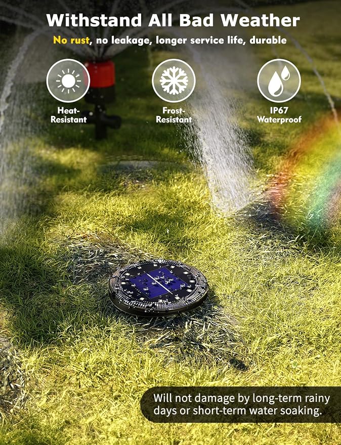 Color Changing Solar Ground Lights with Remote, IP67 Waterproof, 16Pack | 9-Color & 2 Dynamic RGB, 33ft Long Distance Remote Control, Dusk-to-dawn Light Up, Outdoor Flat Disk Light for Yard Lawn Path