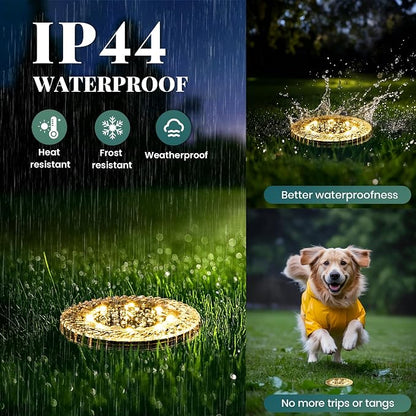 PATIOWIN 10 Pack Small Solar Ground Lights, Pathway Lights Waterproof, Outdoor Solar Light for Garden, Driveway, Walkway, Backyard (Warm White)