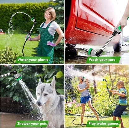RESTMO Heavy Duty Metal Hose Wand, Watering Wand for Garden Hose | 180° Swivel Ratcheting Head, 16'' Hose Sprayer, 7 Spray Patterns, Flow Control, Ideal for Hanging Baskets & Shrubs