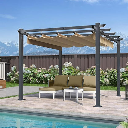 SCOCANOPY Beige Ripstop Replacement Cover Compatible with Home Depot Hampton Bay Pergola # GFM00467F,GFM00469A