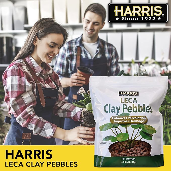 Harris LECA Expanded Clay Pebbles for Plants, 2.5lb for Indoor, Outdoor and Hydroponic Growing