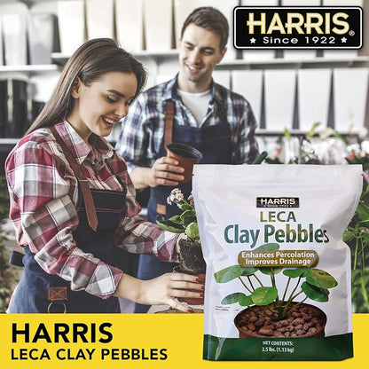 Harris LECA Expanded Clay Pebbles for Plants, 2.5lb for Indoor, Outdoor and Hydroponic Growing