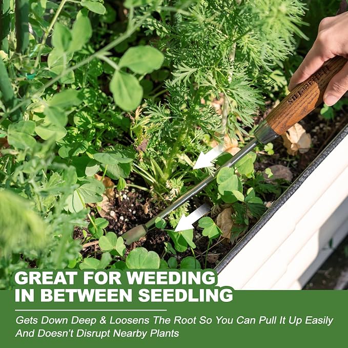 Haliaeetus Hand Weeder Tool, 13'' Weed Puller Tool for Reaching the Root And Popping Out the Weed, Stainless Steel Weed Puller for Pull Out Weed in Tight Spot, Hand Weeder for Weeding in Between Plant