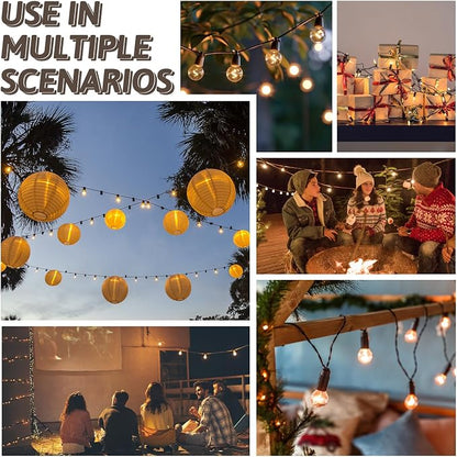 400 Ft String Light Hanging Kit Outdoor, Nylon Coated Stainless Steel 304 Wire Rope, String Light Kit Included Enough Accessories, Guide Wire for Outdoor String Lights, Patio Lights, Camping Lights