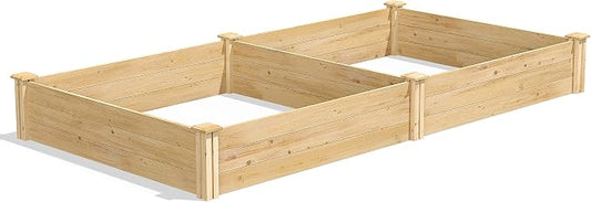 Greenes Fence Classic Cedar Raised Garden Bed, 4' x 8' x 10.5" (1/2" Thick) (2-Pack) - Made in USA with North American Cedar
