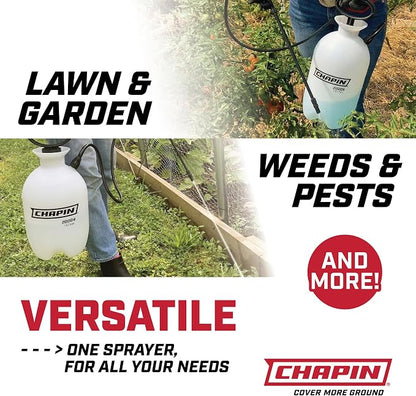 Chapin 1-Gallon Pump Sprayer, Easy Use for Home & Garden, 2pk | Durable lightweight tank; ideal for weed control, plant care and cleaning with adjustable nozzle, long hose and easy pump