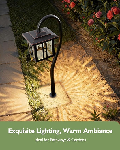 LITFIT Low Voltage Landscape Lighting,12V 3W 185LM 3000K ORB Electric Pathway Lights, Waterproof Wired Garden Light with Connectors for Walkway Yard, Die-Cast Aluminum, 50000H Integrated LED, 12Pack