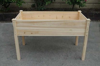 BTExpert 4ft Wooden Raised Garden Bed with Legs, 48x24x30in Elevated Planter Box Stand for Vegetable Flower Backyard, Patio, Balcony Large Wood Raised Beds Liner Outdoor - 30 in Height
