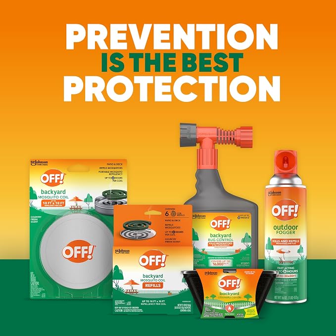 OFF! Backyard Mosquito Repellent Coil Refills, Perfect for Outdoor Patios Country Fresh Scent, 6 Count (Pack of 2)