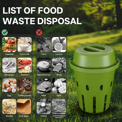 Inground Worm Composter, Mini Underground Worm Farm for Garden Beds, Outdoor Worm Compost Bin for Food Waste, Vermicomposting Bin for Beginners, Elderly, Children (7x7x7.4Inch), Green, 2-Pack